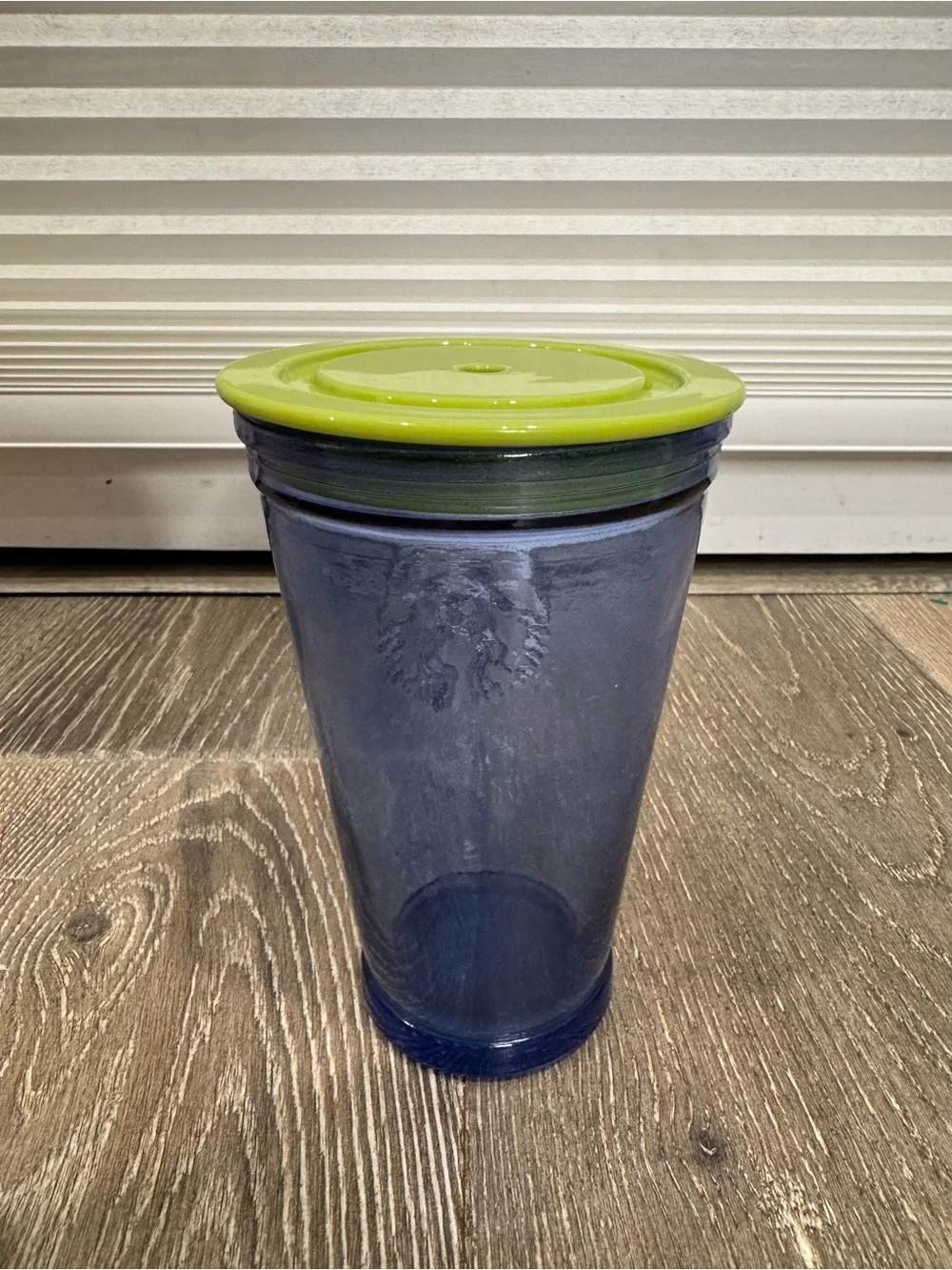 Starbucks Limited Edition Hawaii 16oz Blue Glass Reusable Tumbler with Green Lid